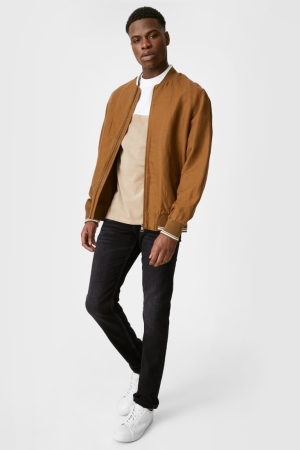 C&A Slim Jog Denim Lycra® Jeans Herr Svarta | GLOXV-5704