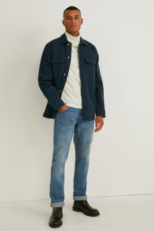 C&A Slim Lycra® Jeans Herr Blå Grå | NJCYA-6372