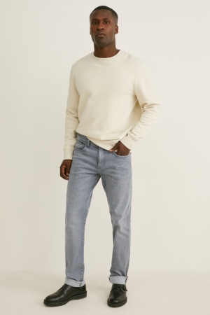 C&A Slim Lycra® Jeans Herr Blå Grå | PRTNS-1453