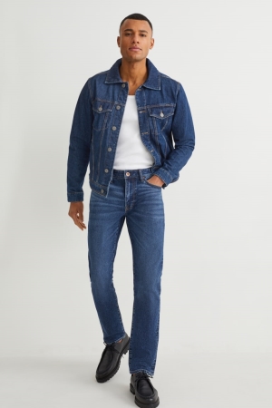 C&A Slim Lycra® Jeans Herr Blå | UWHZT-0231