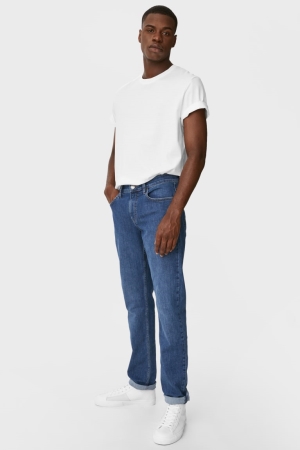 C&A Slim Lycra® Recycled Jeans Herr Blå | STULV-8946