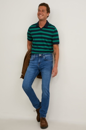C&A Slim Recycled Jeans Herr Blå | QZKGH-3584