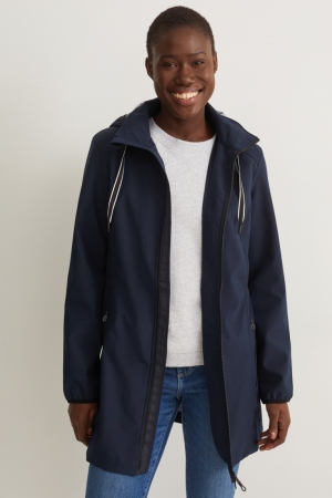 C&A Softshell With Hood Jacka Dam Mörkblå | NMERH-9304