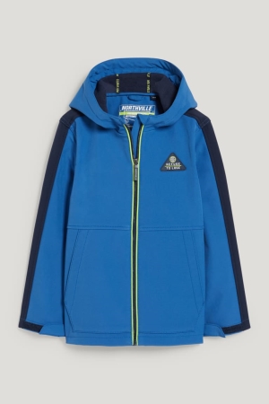 C&A Softshell With Hood Jacka Tjej Mörkblå | JNKZX-9218