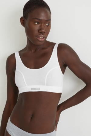 C&A Speidel Crop Organic Bomull Underkläder Dam Vita | YJGCI-6891
