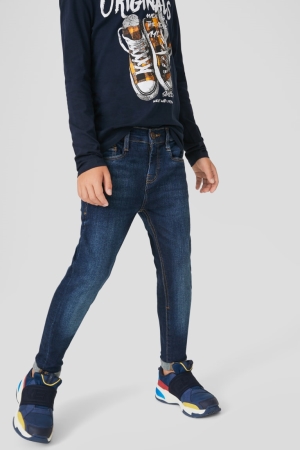 C&A Super Mager Jeans Pojke Blå Mörkblå | CMNXL-0962