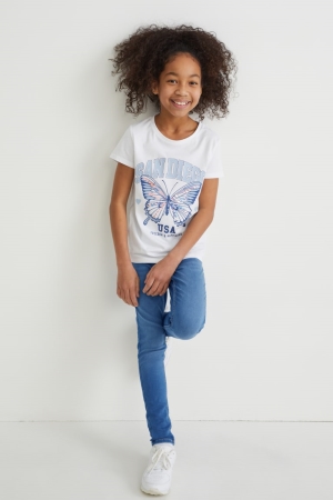 C&A Super Mager Jeans Tjej Blå | QAPJZ-4163