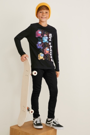 C&A Super Mager Organic Bomull Jeans Pojke Svarta | MATIU-4987