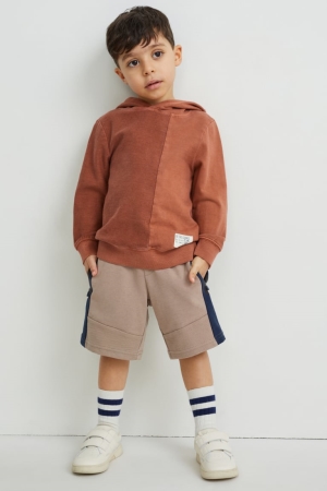 C&A Sweat Bermuda Långbyxor Pojke Grå Bruna | JMPGF-6485