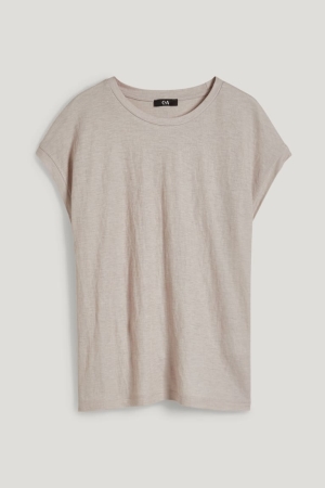 C&A T-shirt Dam Beige | SWTDY-9650