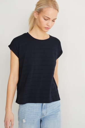 C&A T-shirt Dam Mörkblå | VXJGP-9578