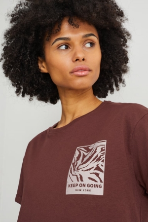 C&A T-shirt Dam Mörkbruna | VDFMA-8713