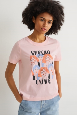 C&A T-shirt Dam Rosa | WTYQF-2983