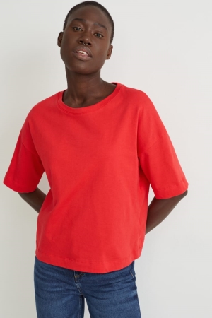 C&A T-shirt Dam Röda | AVREK-2690