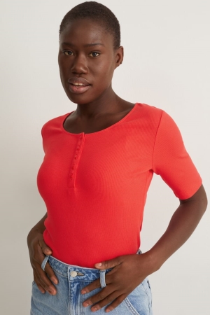 C&A T-shirt Dam Röda | NABWE-4736
