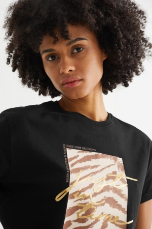 C&A T-shirt Dam Svarta | ADQHG-6743