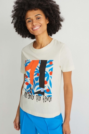 C&A T-shirt Dam Vita | ZKBSU-7304