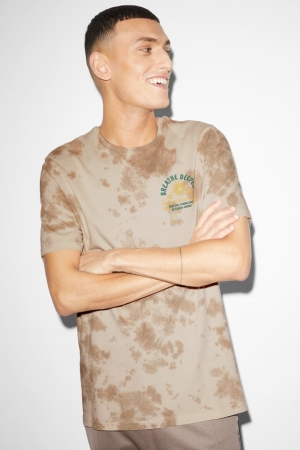 C&A T-shirt Herr Beige | GLMTV-3274