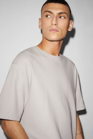 C&A T-shirt Herr Beige | WGBPS-7694