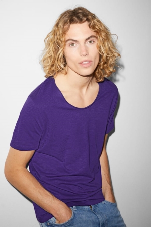 C&A T-shirt Herr Lila | XHEJA-5436