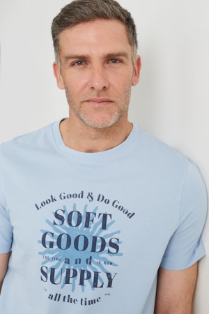 C&A T-shirt Herr Ljusblå | LOQPU-9857