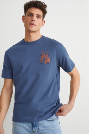 C&A T-shirt Herr Mörkblå | HPFOL-9641