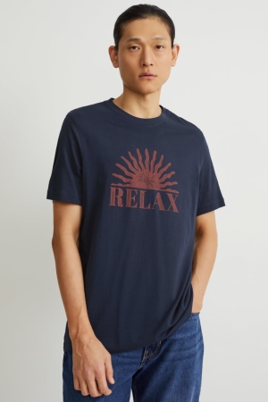 C&A T-shirt Herr Mörkblå | TCJOD-7605