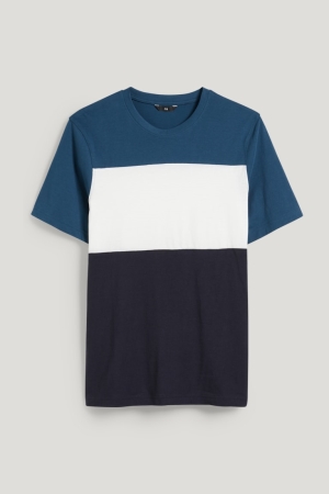 C&A T-shirt Herr Mörkblå | YPFXD-4738