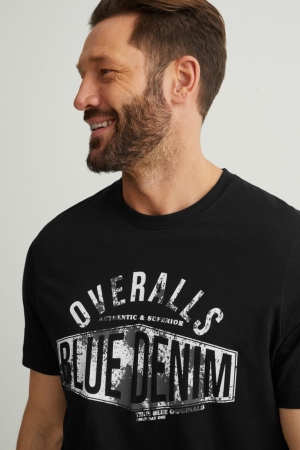 C&A T-shirt Herr Svarta | DQSBX-1029