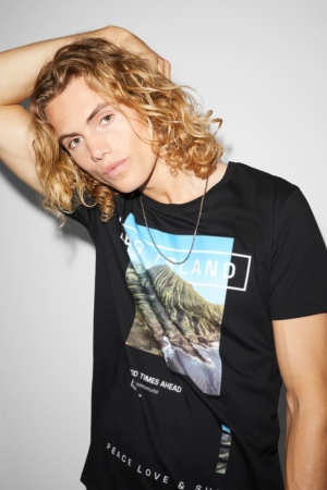 C&A T-shirt Herr Svarta | LOKEQ-2043