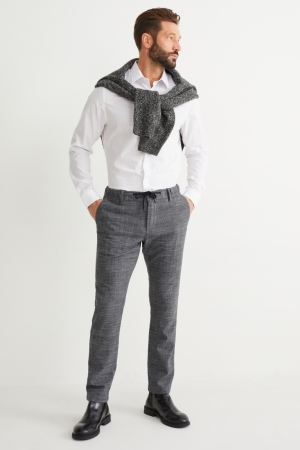 C&A Tapered Fit Flex Lycra® Recycled Långbyxor Herr Grå | HZLFR-0362