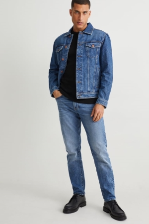 C&A Tapered Lycra® Jeans Herr Blå | QZYJA-0371
