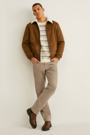 C&A Thermal Regular Fit Lycra® Långbyxor Herr Beige | XUAYR-5839