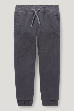 C&A Thermal Slim Fit Långbyxor Pojke Mörkgrå | MZBJA-5176
