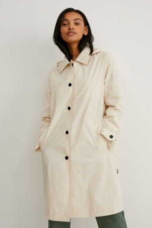 C&A Trench With Hood Bionic-finish®eco Rockar Dam Creme | WJFRQ-0325