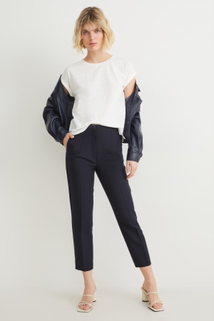 C&A Trousers Långbyxor Dam Mörkblå | RBJGA-4326