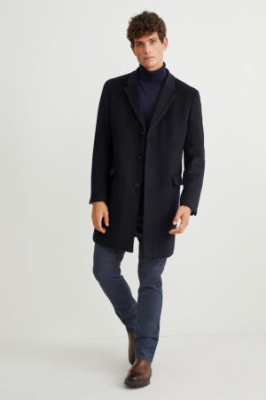 C&A Ull Blend Recycled Rockar Herr Mörkblå | MIEHD-3052