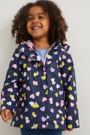 C&A With Hood Patterned Jacka Tjej Mörkblå | FYTQP-6302