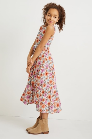 C&A With Lenzing™ Ecovero™ Floral Klänning Tjej Rosa | CAUYX-9410