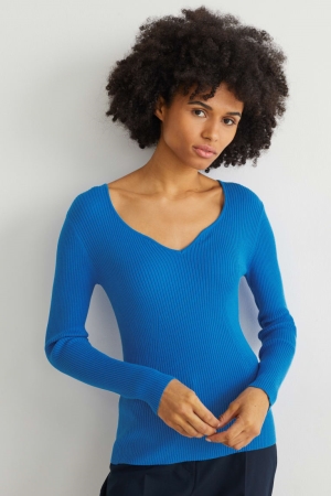 C&A With Lenzing™ Ecovero™ Jumpers Dam Blå | DBIWJ-5387