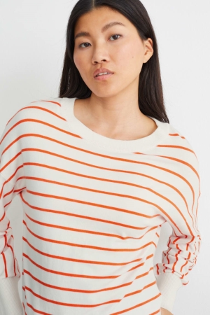 C&A With Lenzing™ Ecovero™ Randig Jumpers Dam Vita Orange | RBOGW-8463