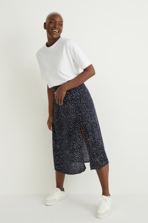 C&A With Livaeco™ Fibres Polka Dot Kjolar Dam Mörkblå | PVUWM-6173