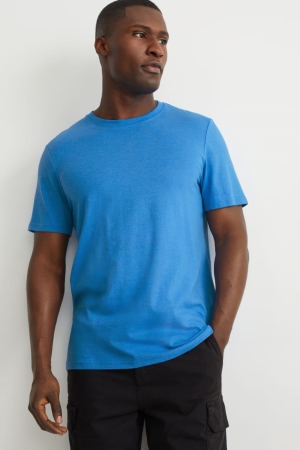 C&A With Organic Bomull T-shirt Herr Blå | DEKJU-0587