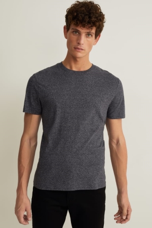 C&A With Organic Bomull T-shirt Herr Grå | YJBKZ-6847