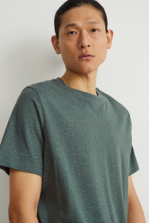C&A With Organic Bomull T-shirt Herr Gröna | WKSER-9683