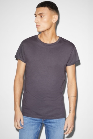 C&A With Recover™ Recycled Bomull T-shirt Herr Mörkgrå | SXGKA-0493