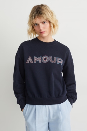C&A With Recycled Polyester Tröjor Dam Mörkblå | HAFKZ-6453