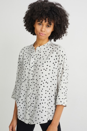 C&A With Tencel™ Lyocell Fibres Blusar Dam Vita Svarta | QYZRB-4805