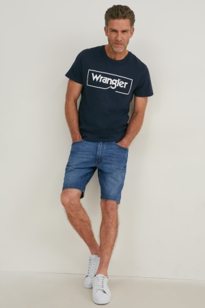 C&A Wrangler Denim Shorts Herr Blå Ljusblå | KBSNI-3142