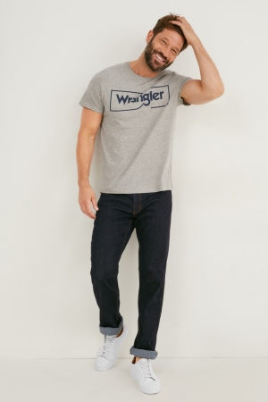 C&A Wrangler Hetero Jeans Herr Blå Mörkblå | WUGZI-8723